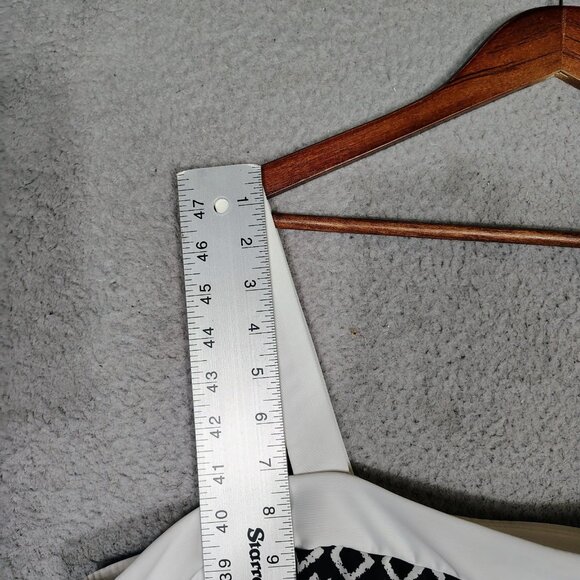 Miraclesuit Swimsuit Women 24W Black White Trim Diamond Print One-Piece Beach - Picture 2 of 11